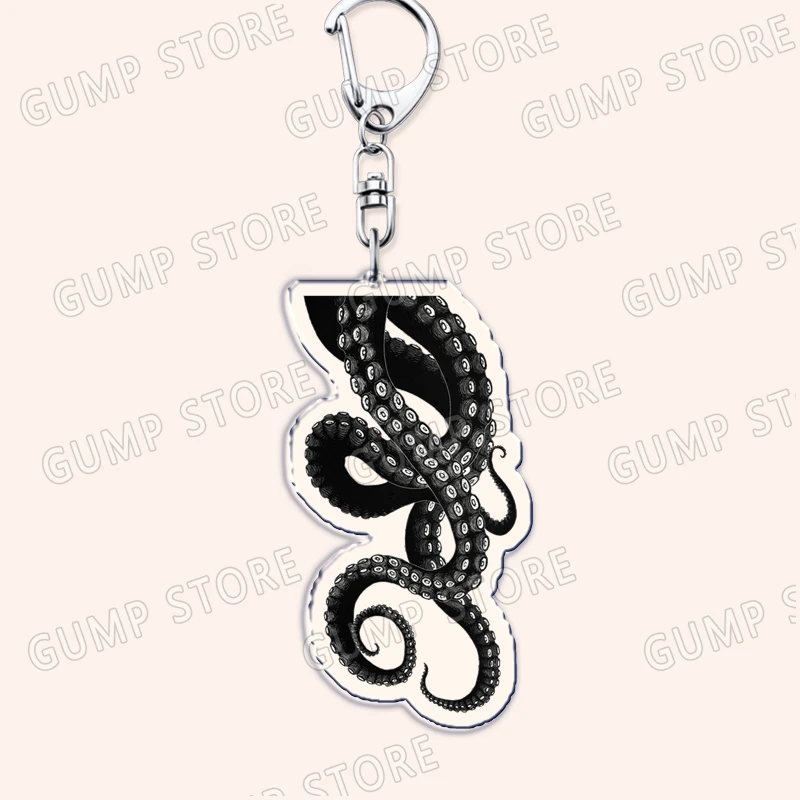 Ocean Creature Octopus Keychains for Women Accessories Bag Sea Kraken Monsters Squid Key Chain Fans Gifts Friends Keyrings