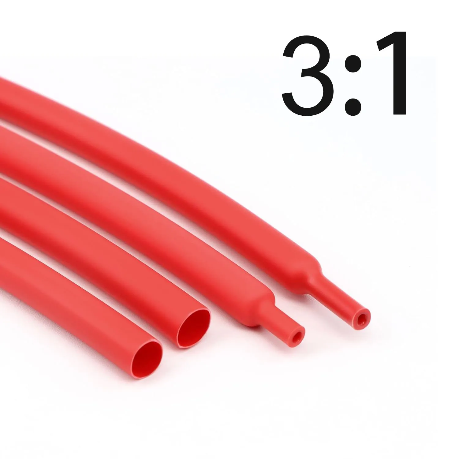 A Roll Red Heat Shrink Tubing 3:1 Ratio Shrink Tube Industrial, Φ1.6mm-30mm Dual Wall Adhesive Lined Wire Shrink Wrap Tubing