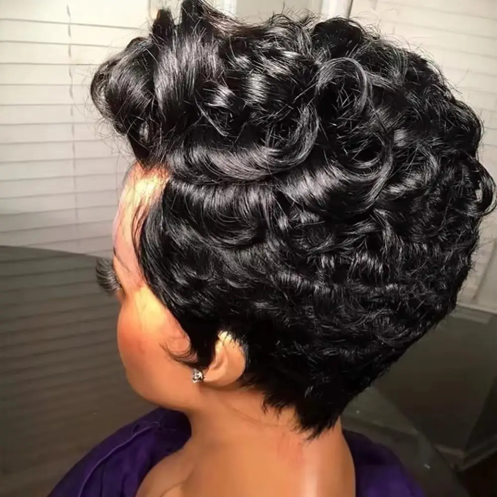 Pixie Cut Curly Wig… - image