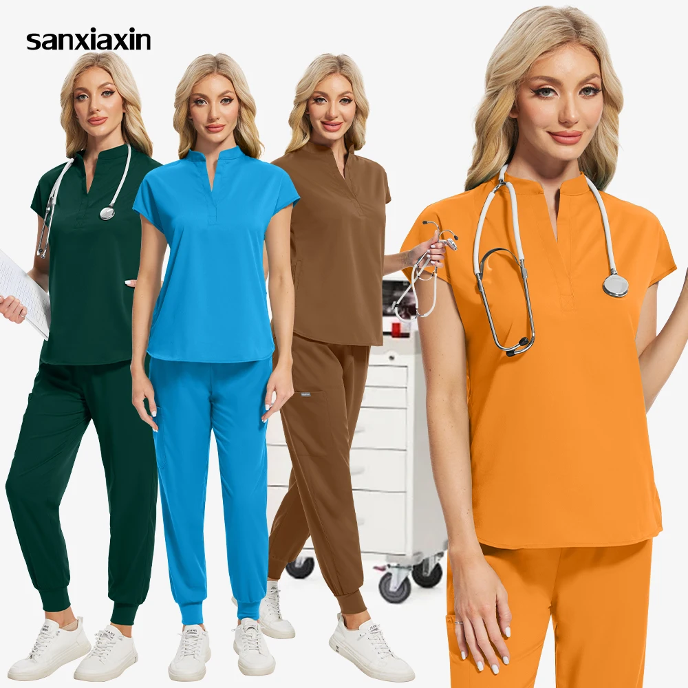 

Surgical Scrubs Uniforms Medical Clinical Uniforms Woman Scrubs Set Dental Joggers Suit Hospital Lab Work Clothes Spa Work Wear