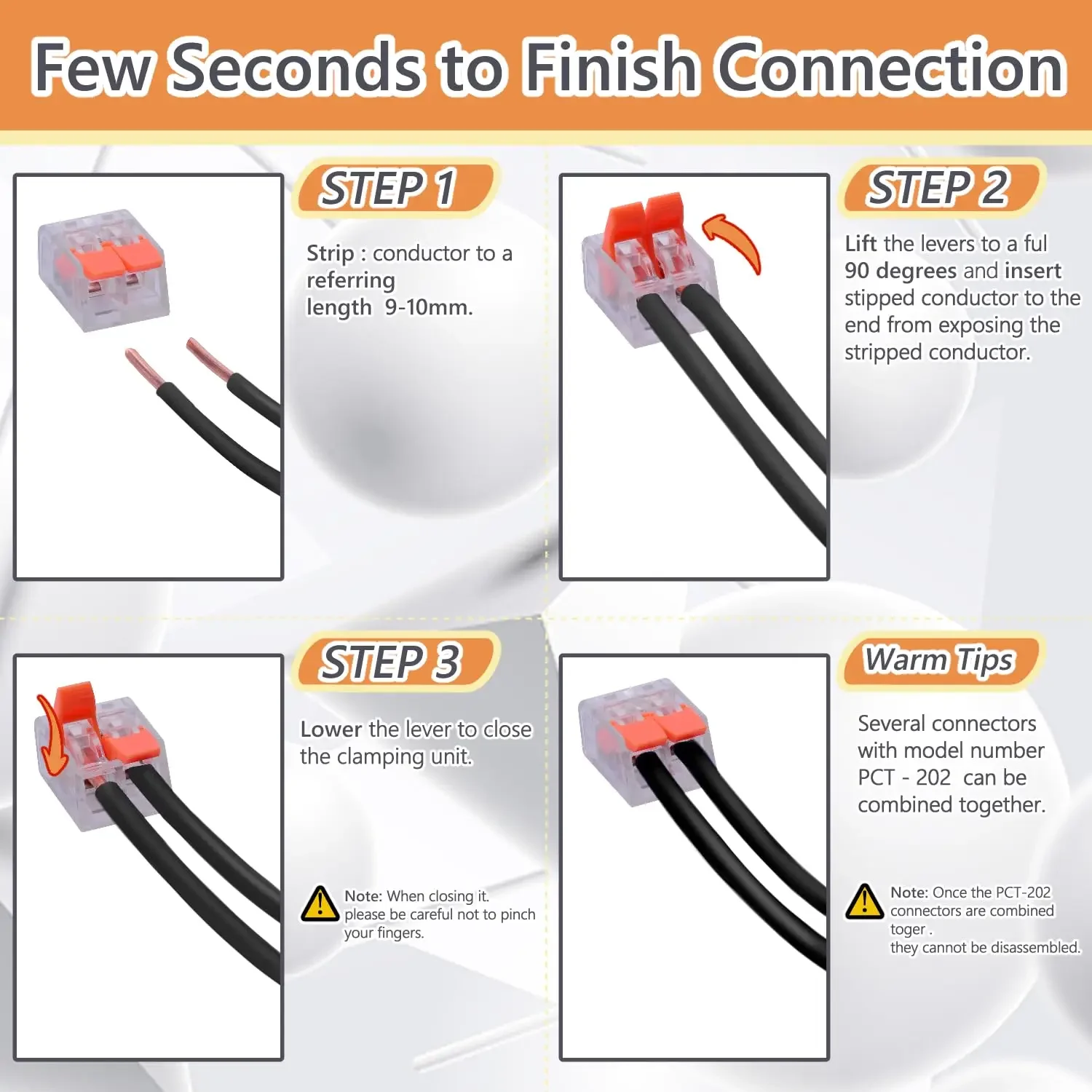 يتم استخدام موصلات أسلاك الرافعة، حزمة تصنيف الموصل المدمجة، للأسلاك المرنة الصلبة الذين تقطعت بهم السبل مع 2 و5 منافذ