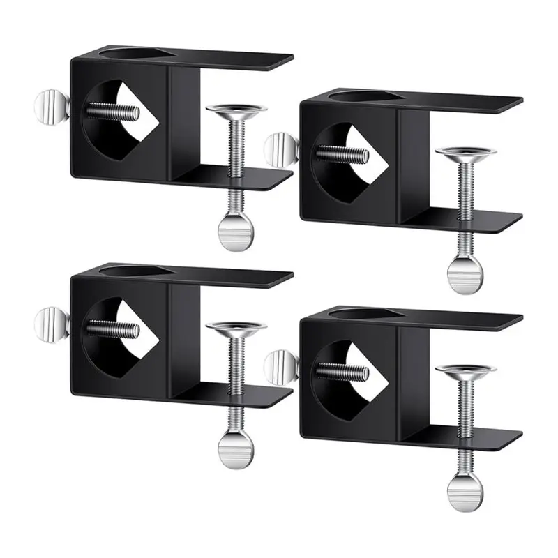 B23B Deck Clamp 4-Pack Black For Torches, Universal Pole Mount Bracket, Porch Rail Clamp, Deck Pole Holder For Solar Panels