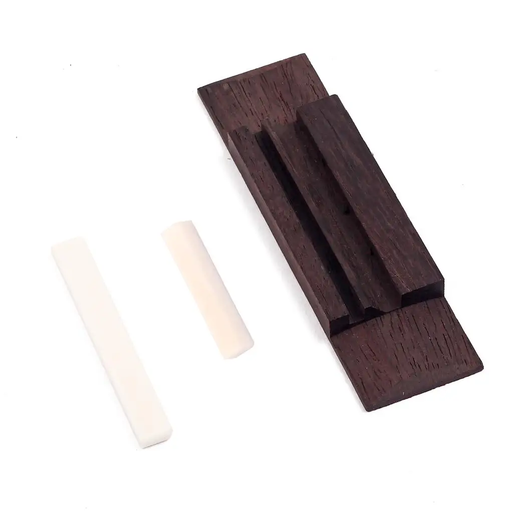 Puente Fijo de Palisandro para Guitarra Acústica de Tres Cuerdas, Piezas de Guitarra Cigar Box, Artículos de Madera para Guitarra Acústica