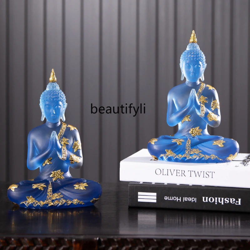 Southeast Asian style decorations Thai Zen Buddha resin ornaments tea room table crafts