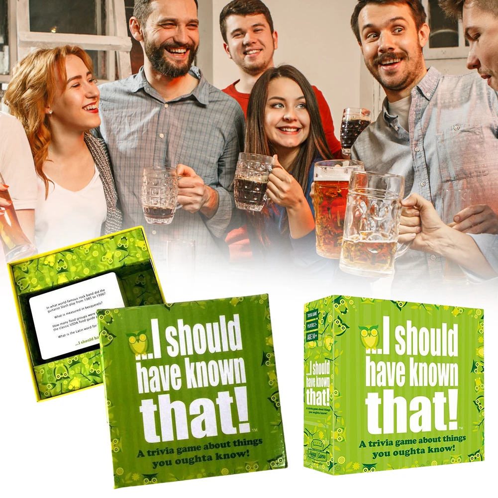 I Should Have Known That! Trivia Game Green Board Game 110 Cards With 400 Questions About Things That You Should Know Card Game