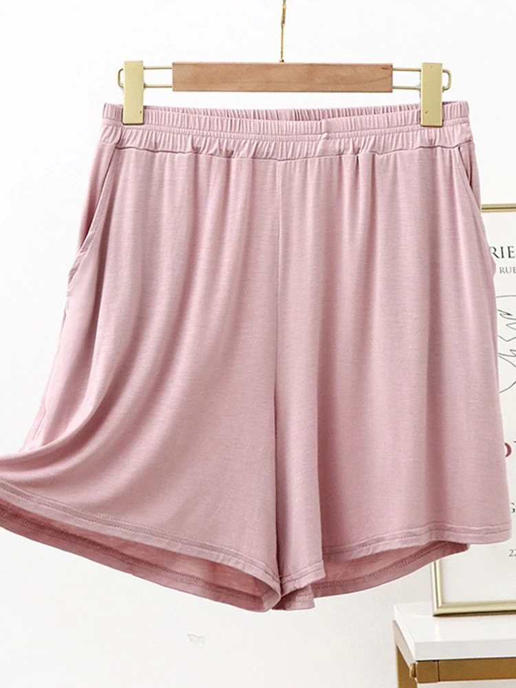 Women Shorts Plus Size Casual Elastic Waist Knee-Length Curling Bermuda  Drawstring Summer