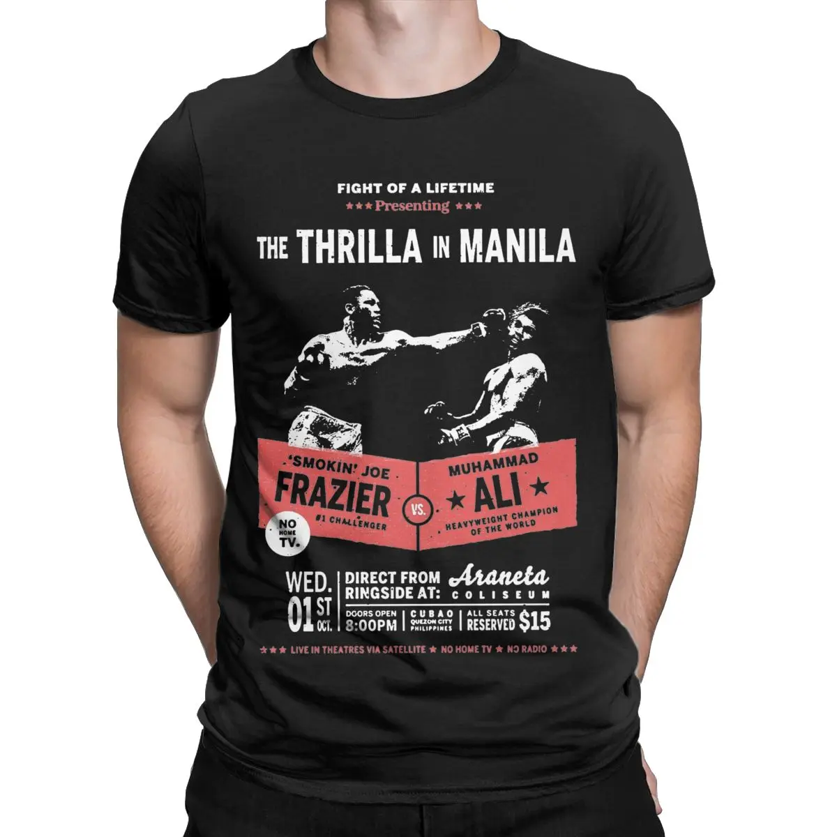 Funny Alis Vs Frazier Thrilla In Manila T-Shirts Men Women\'s 100% Cotton boxing Tees Shirt Summer Clothing