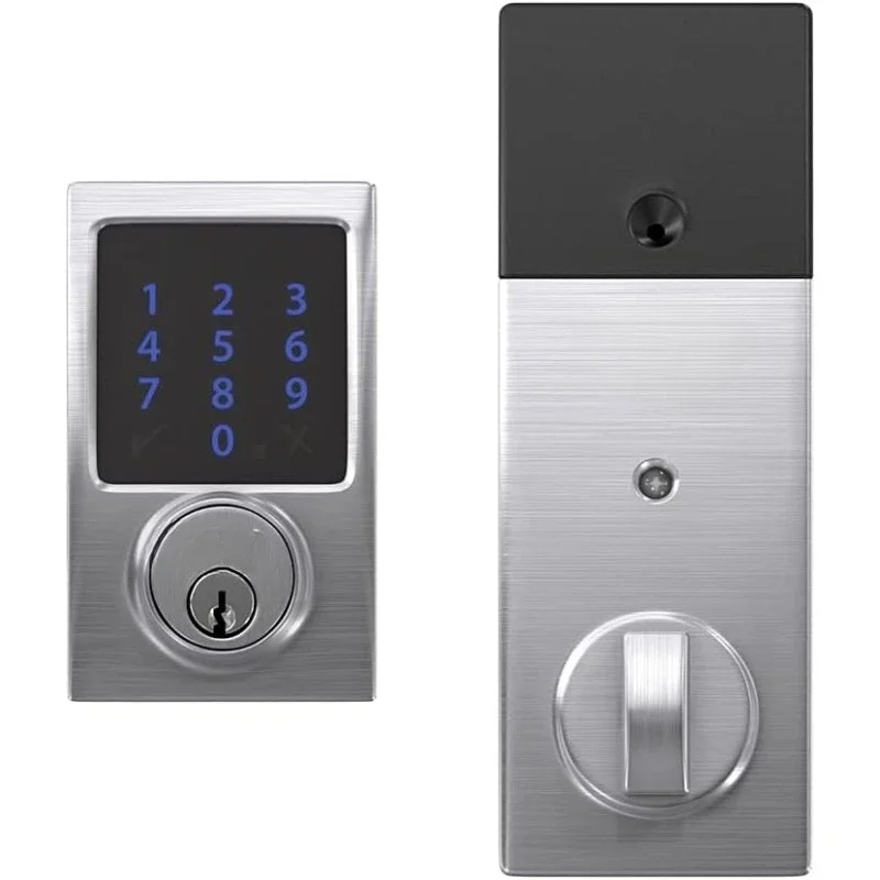 BE469ZP CEN 626 Connect Smart Deadbolt With Alarm Inbuilt Century Trim In Satin Chrome