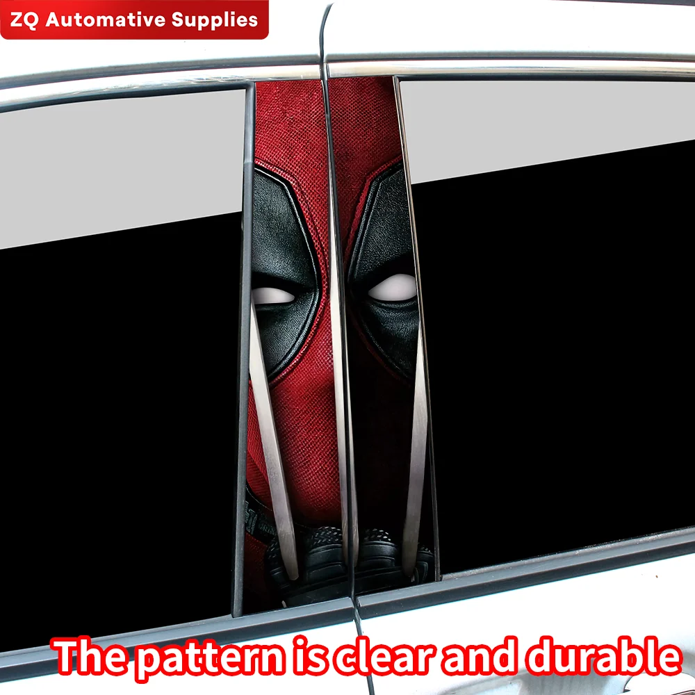 Pegatinas de héroe de Anime para coche, decoración de columna central de coche, pilar B, cubierta de arañazos, protector solar impermeable, calcomanías de vinilo, accesorios