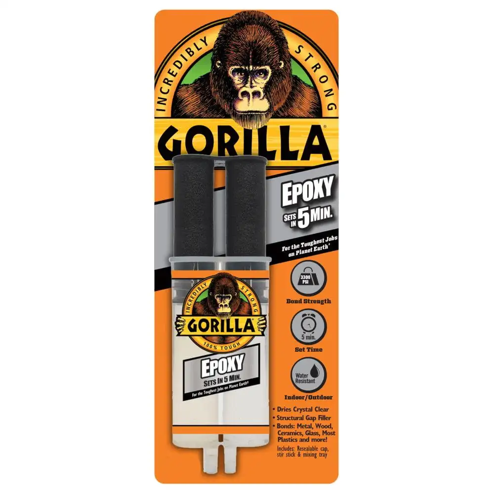 Gorilla Glue Epoxy Jeringa de 0,85 Onzas, Resina de Dos Partes y Endurecedor