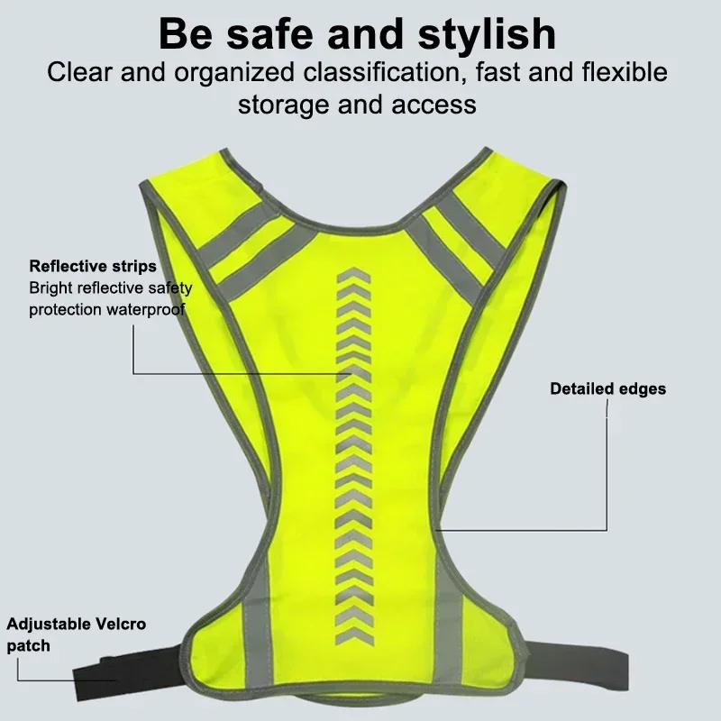 Motorcycle Safety Jacket Visible Reflective Vest Working Clothes Night Security Running Cycling Coat