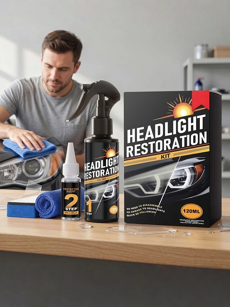 100ml Car Headlight Care Set - Daily Refreshing Cleaning Decontamination Surface Protection Clear Care Agent 2026 NEW