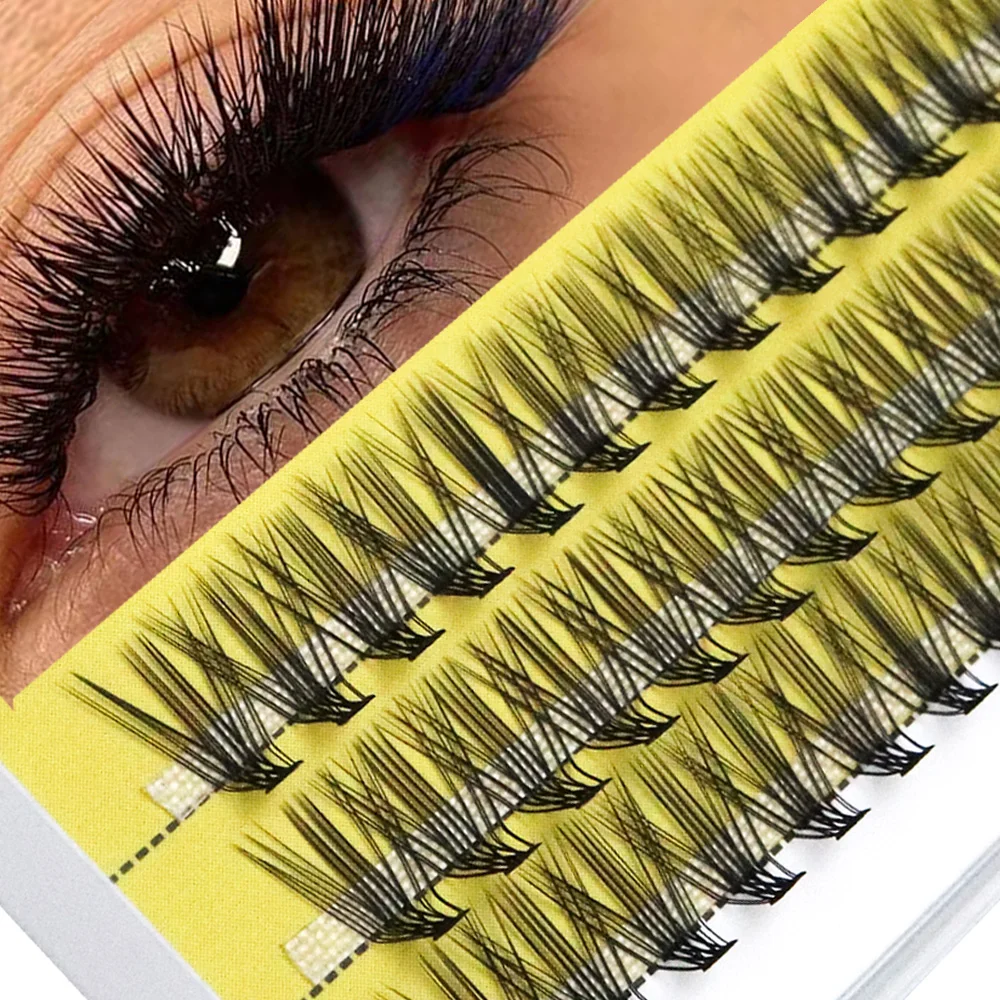 New 20D L-type Cluster Eyelash Natural Eyelashes Extension 1box/60 Bundle 3D Russian Indiviual Lashes DIY Makeup Tools Wholesale