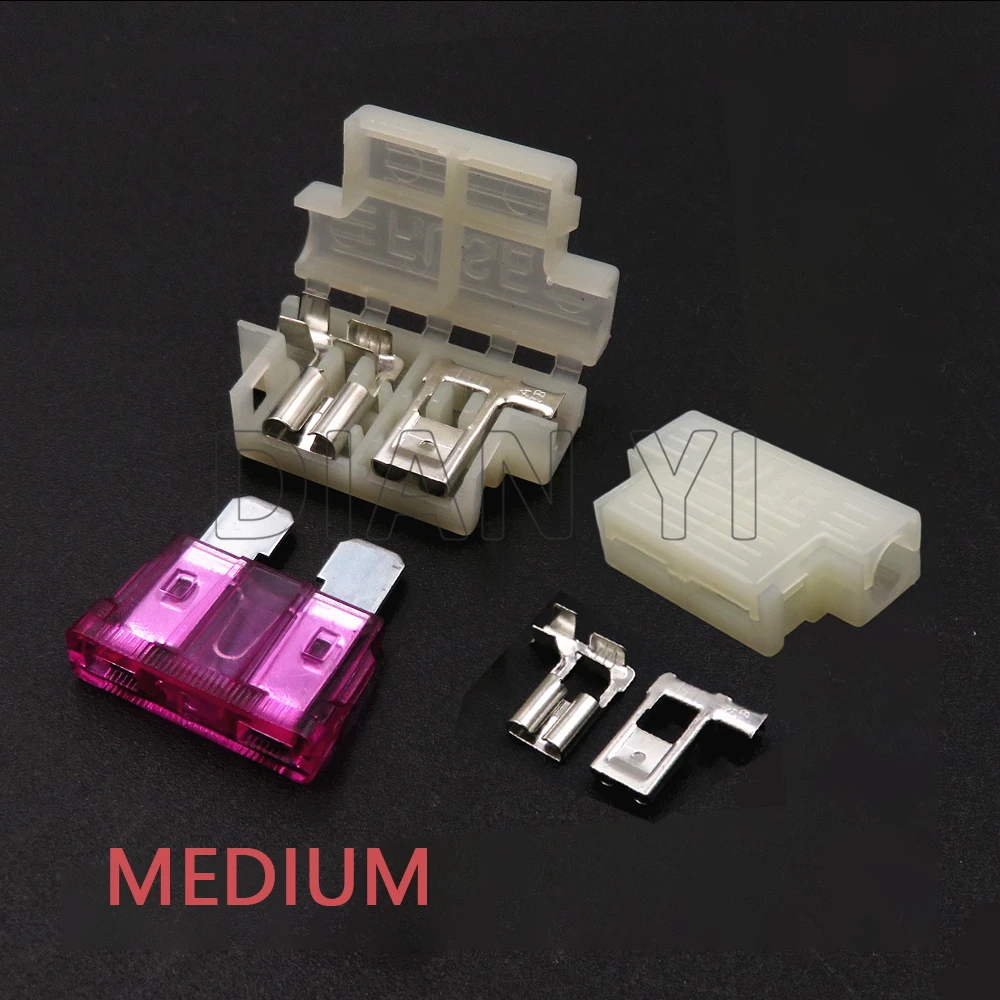 1 Set 1 Way Medium-sized Fuses Box For Auto AC Assembly Car Boat Truck Standard Middle Fuse Holder Blade Type Fuse Block