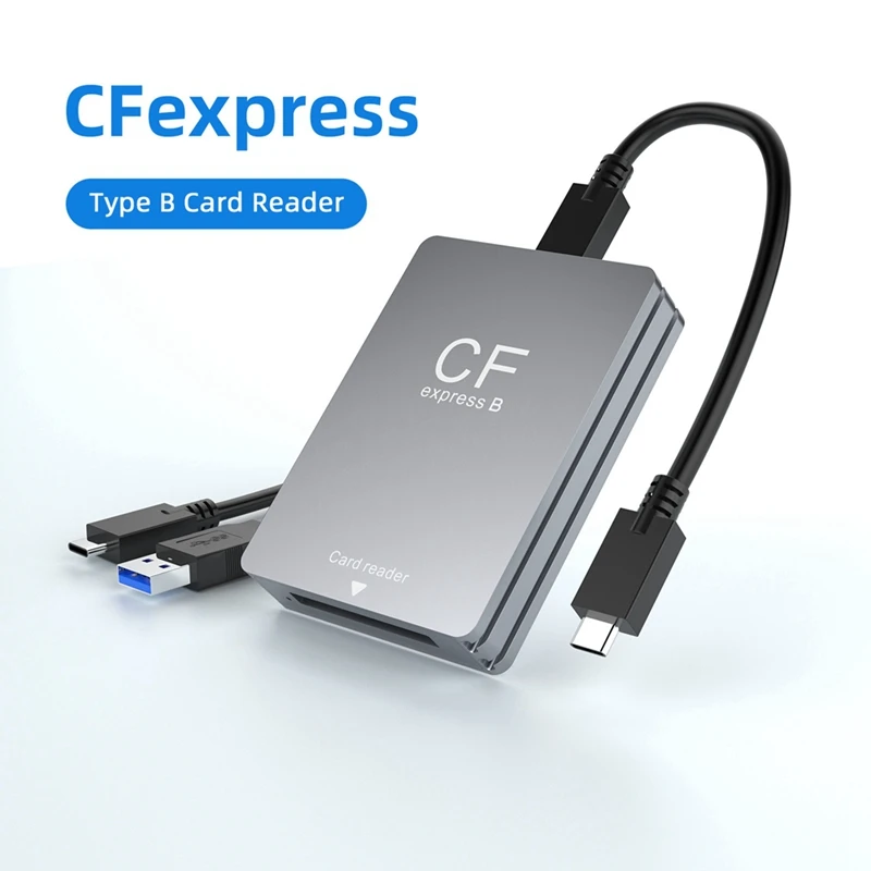 Cfexpress Type B Card Reader USB3.2 Gen2 10Gbps Cfexpress Reader Memory Card Adapter With USB C To USB C/A Cable