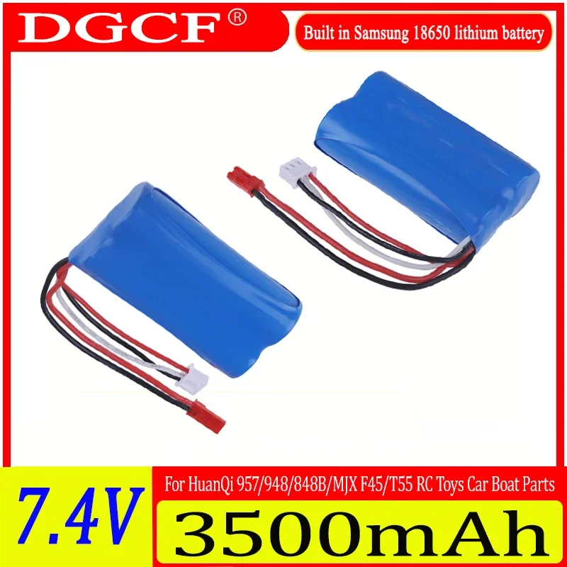 

7.4V 3500mAh 2S1P 18650 lipo battery For HuanQi 957/948/848B/827B/823/955/956/957/948 MJX F45/T55 RC Toys Car Boat Parts