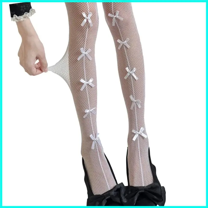 elegantes con estampado red y lazos encaje Pantimedias nailon prácticas