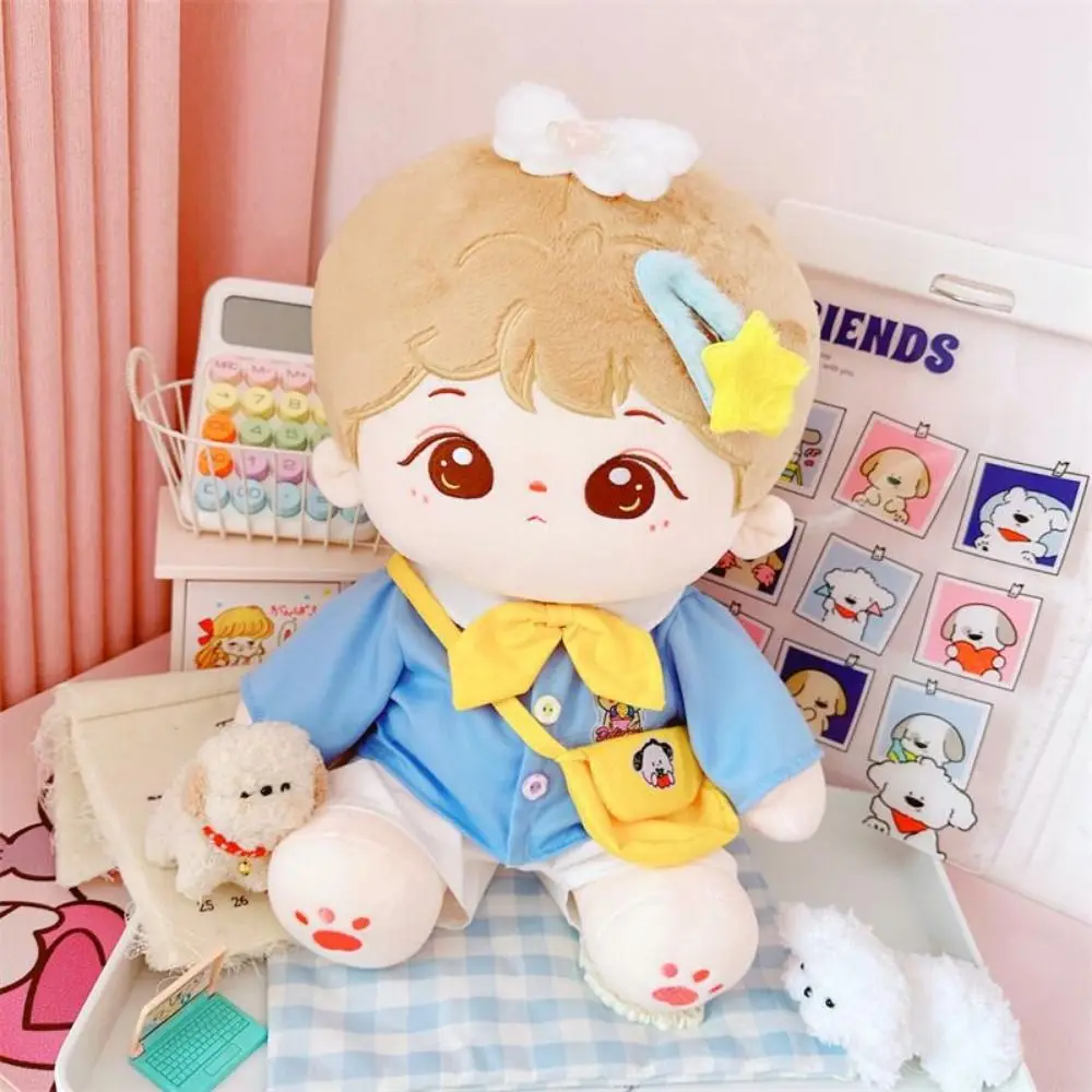 4Pcs/Set School Uniform 40cm Cotton Doll‘s Clothes Messenger Bag DIY Dress Up Idol Plush Doll Clothes Multicolour Shirt