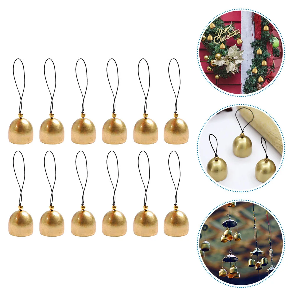 12 Pcs The Bell Christmas Ornaments DIY Party Hanging Metal Pendants Alloy Tree Bells