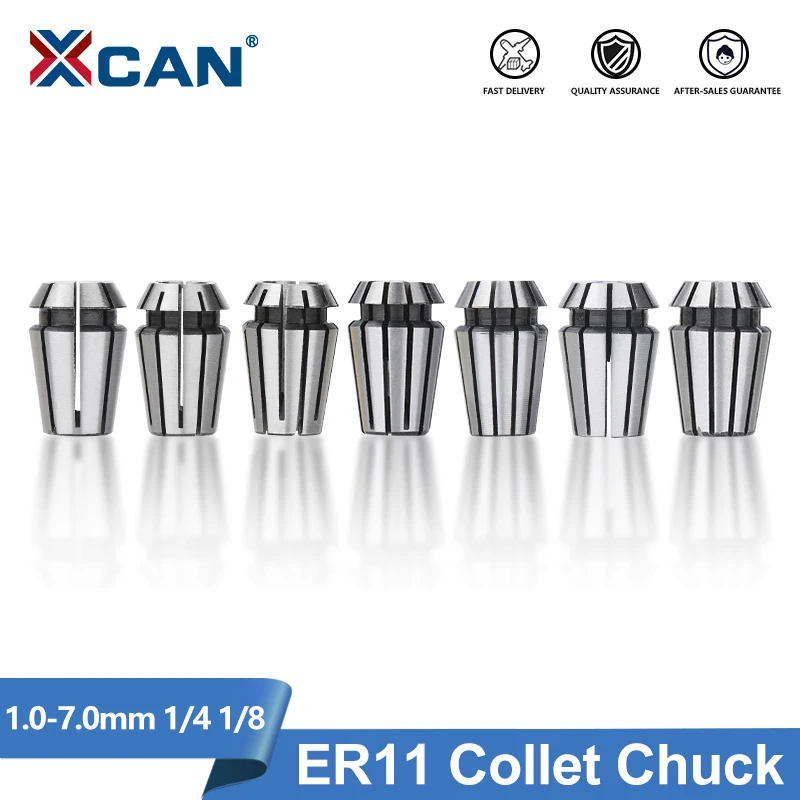 XCAN Tool Holder ER11 Spring Collet Chuck AA 0.008mm Precision 1mm 7mm 1/4 1/8 Collet Clamp for CNC Engraving Machine Lathe Tool