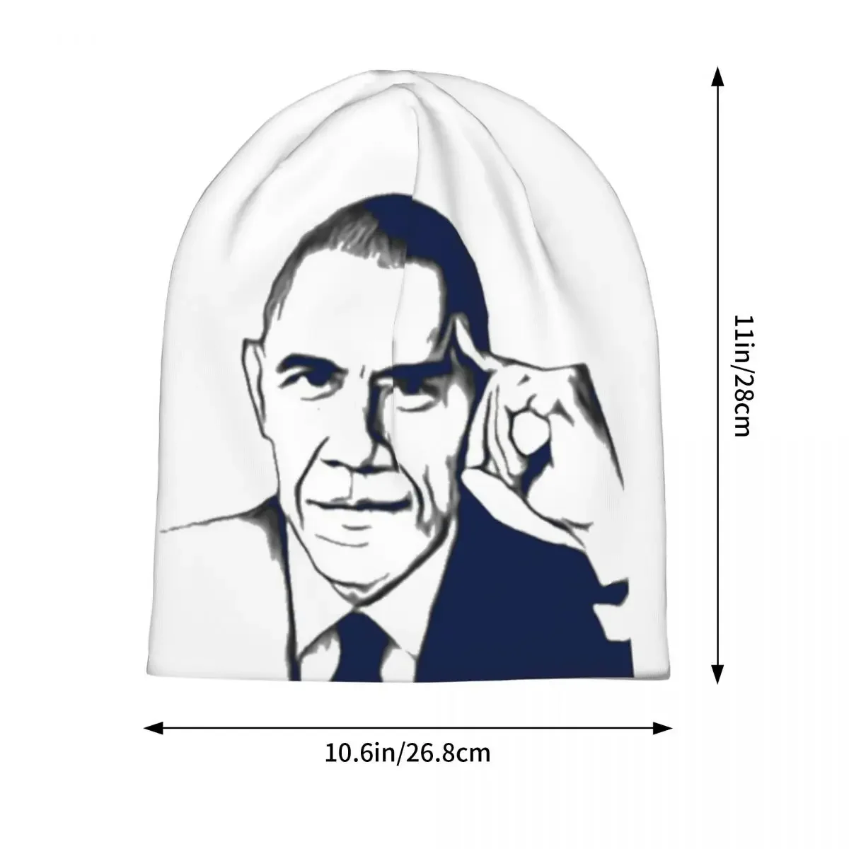 Barack Obama Warm Knitted Cap Fashion Bonnet Hat Autumn Winter Outdoor Beanies Hats for Men Women Adult