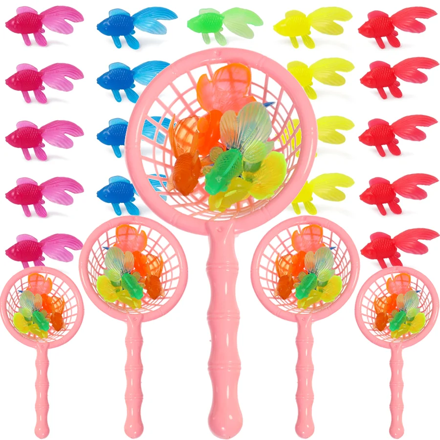 10/22/40pcs Simulated Fishes & Fishing Net Semi Transparent Rubber Marine Animal Model Aquarium Fish Tank Decor Ornament XJM