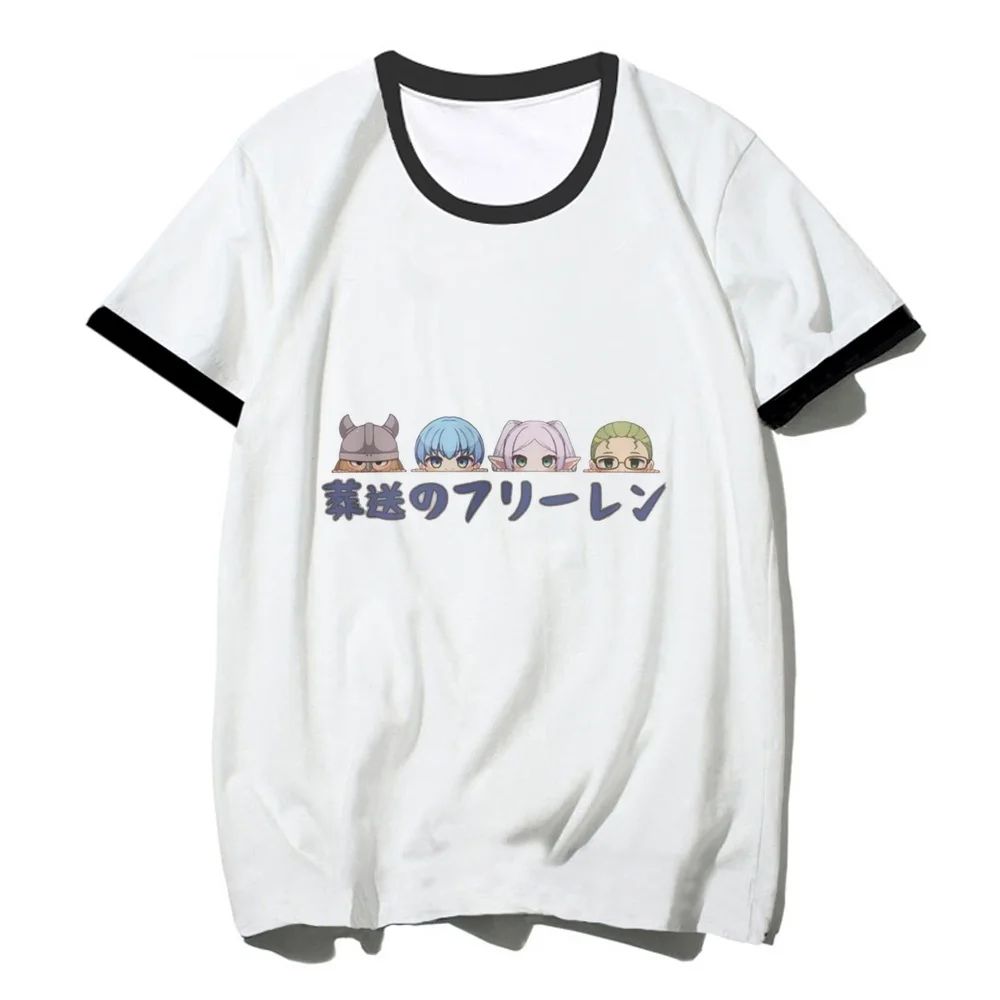 Frieren top tees shoujo harajuku baddie alternative  meme cute t-shirt 80s jojifuku streetwear gyaru