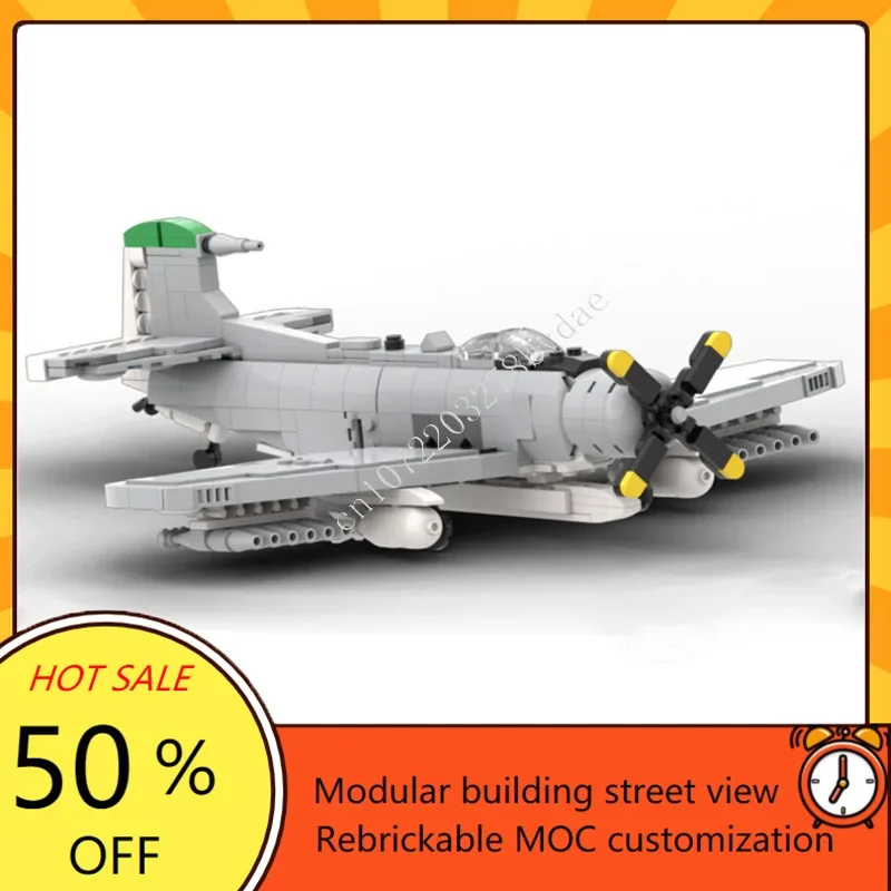 

634 шт. MOC строительный блок Skyraider A-1H модель DIY собранные кирпичи самолет развивающие творческие детские игрушки-головоломки рождественские подарки