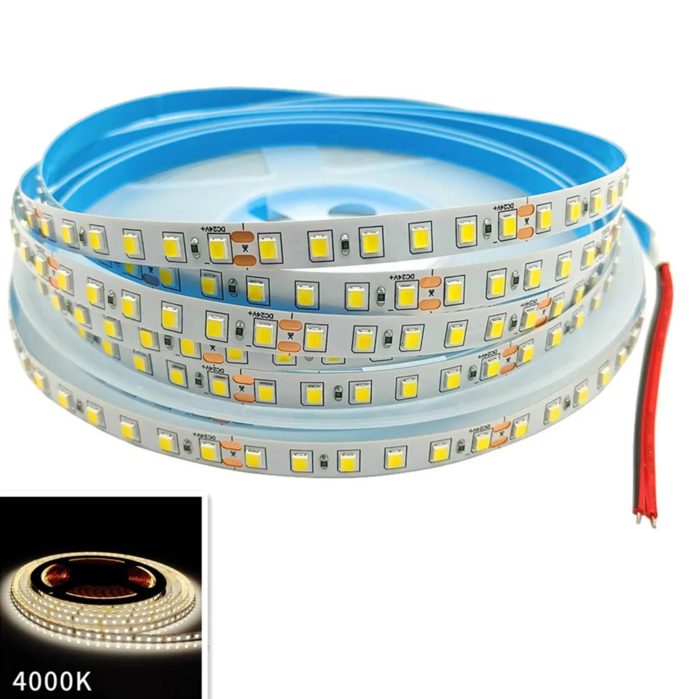 

5M 600LEDs LED Strip 2835 DC12V 24V 120LEDs/M Home Cold White Warm White Natural White Flexible And Cuttable Soft Lamp Bar