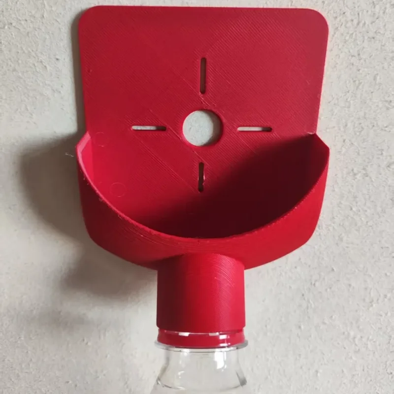 3d Printed Red Heavy-Duty Plastic Drill Dust Collector - Easy Installation with Suction Cup for Standard Bottles for Furniture