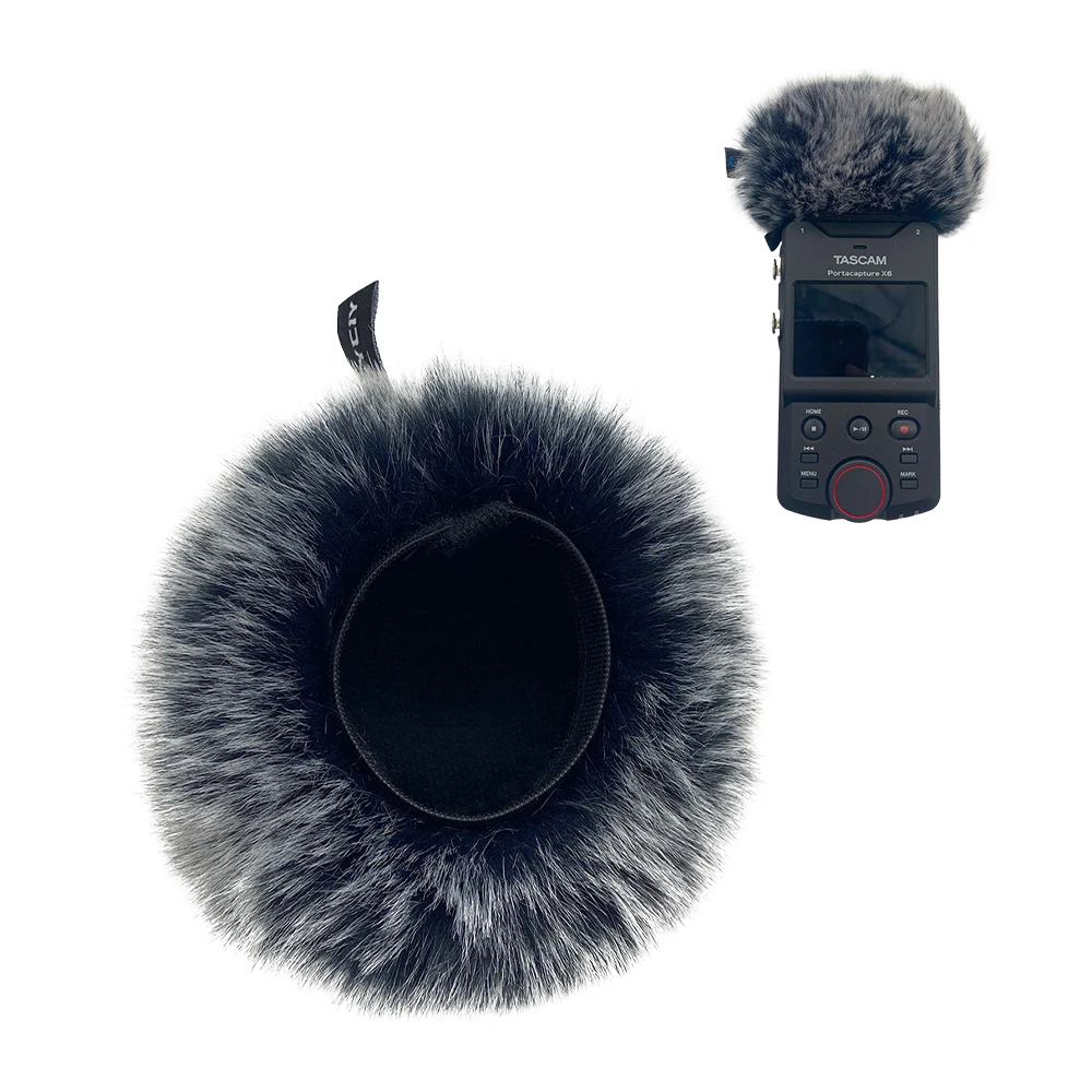 Blue Mantis Pop Filter Outdoor Artificial Fur Microphone Windproof Cover Suitable for Tascam X6X8 Recorder Windproof Sponge Cap