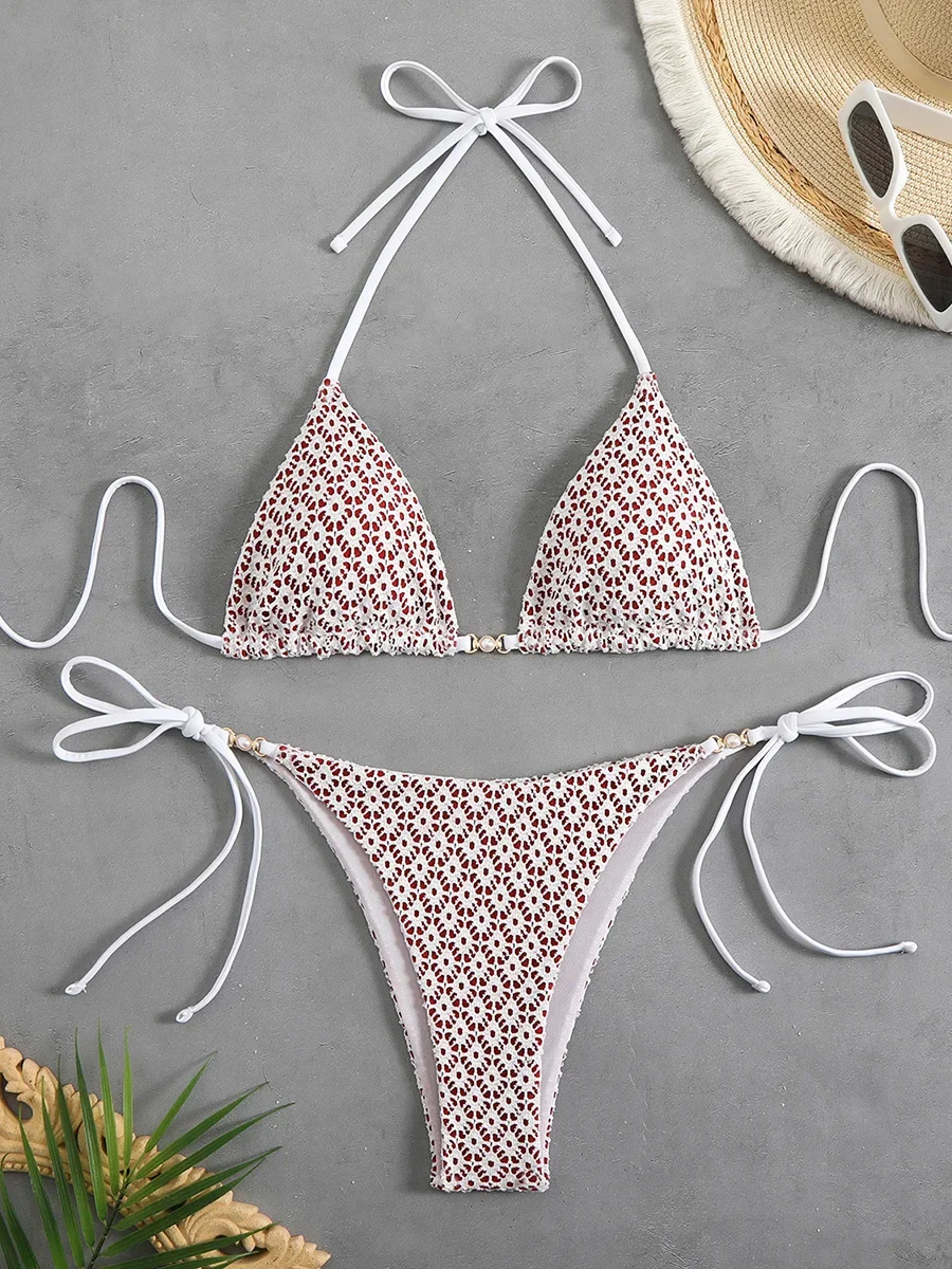 Sexy Micro Bikini 2025 Women Chain Swimsuit Female Swimwear Thong Bikinis Sets Brazilian Bathing Suit Beach Wear Lace Up Biquini