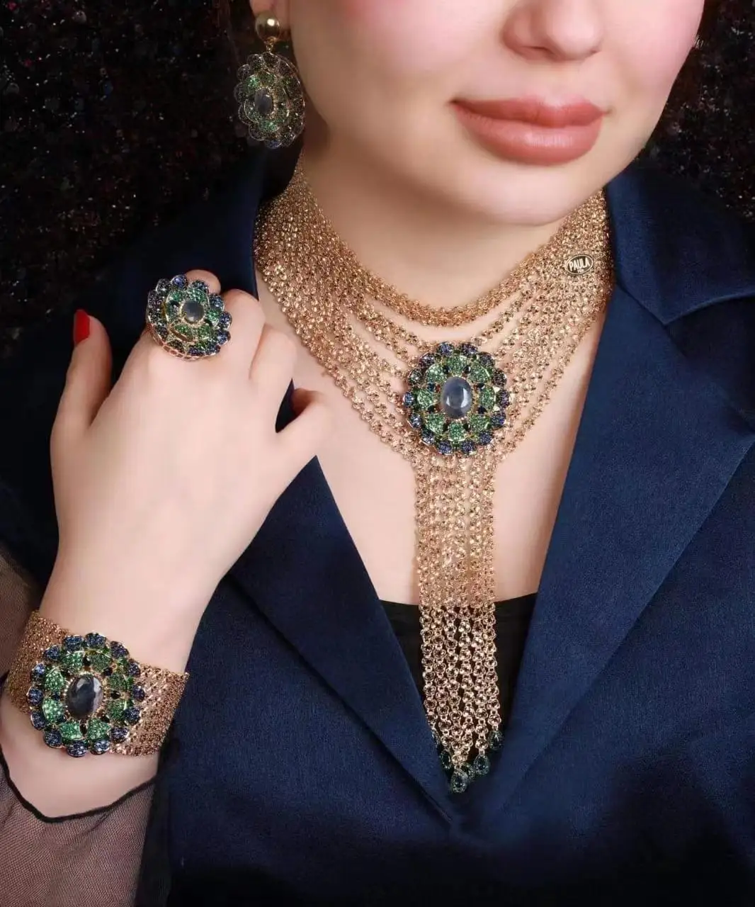 

2024 Best Selling 4-Piece Bridal Wedding Jewelry Set Dubai Nigeria Jewelry Set Women's Wedding Party Accessories Design