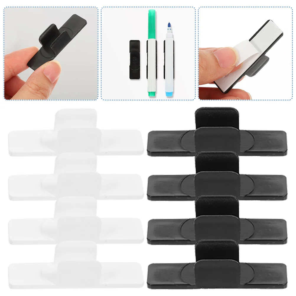 

10 Pcs Pen Holder Clippen Clips Holders Handwriting Multifunctional Adhesive Pencil Abs