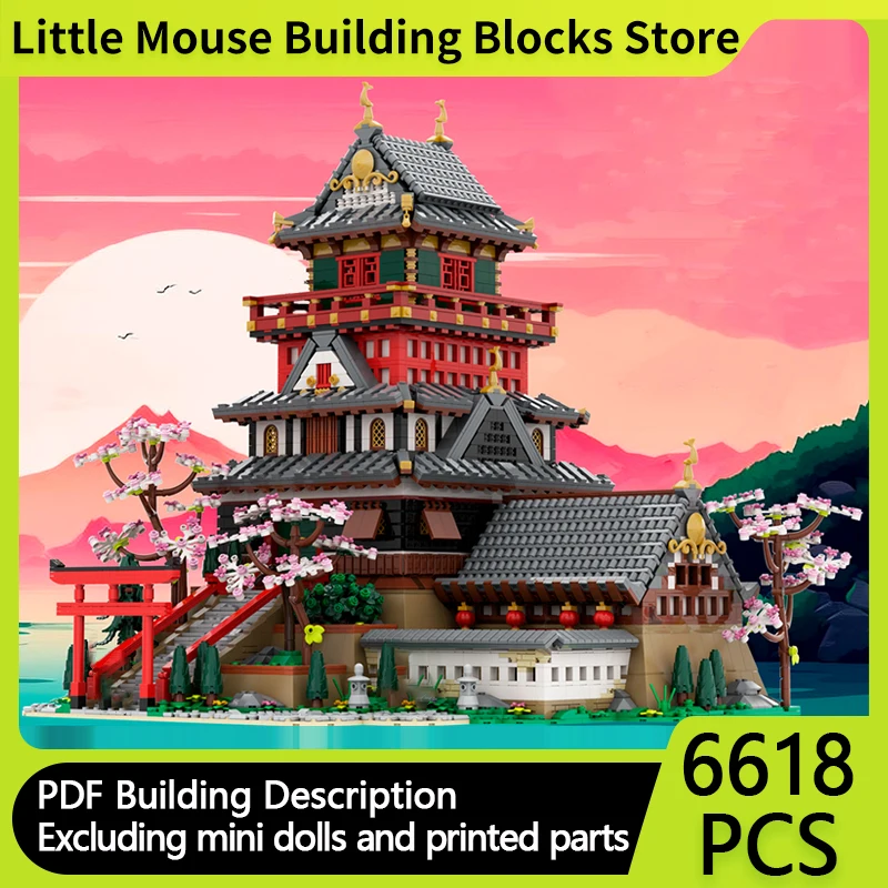 

Medieval Castle Model MOC Building Bricks Japanese Style Samurai Castle Modular Technology Gifts Holiday Assemble Children Toys