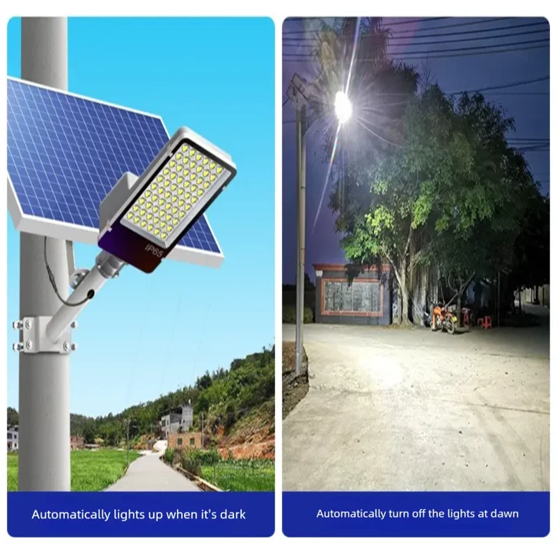 

RUISENZHUO Мощный солнечный уличный фонарь, уличный водонепроницаемый солнечный дорожный фонарь, автоматический уличный фонарь от сумерения до рассвета для гаража и сада