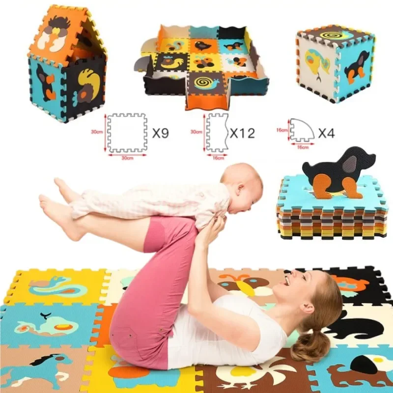 9 unids/pack de espuma EVA para bebé, alfombrillas empalmables, alfombra de suelo plegable para niños, entrenamiento de actividades para gatear, regalos de navidad
