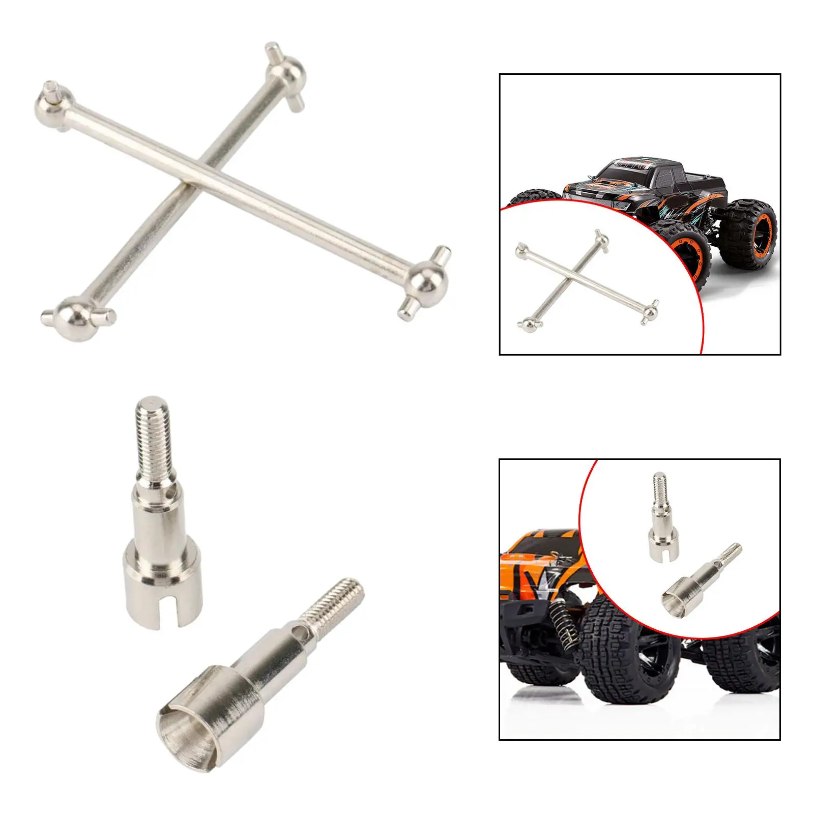 6x2x Rear Dog Bone Set Remote Control Car Accessories Easy to Install DIY Accs