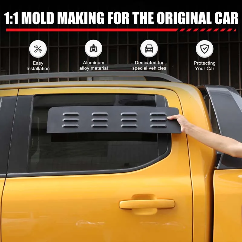 

Car Rear Window Louver Ventilation Panel Decoration Cover For 2023 2024 2025 Ford Ranger Exterior Accessories