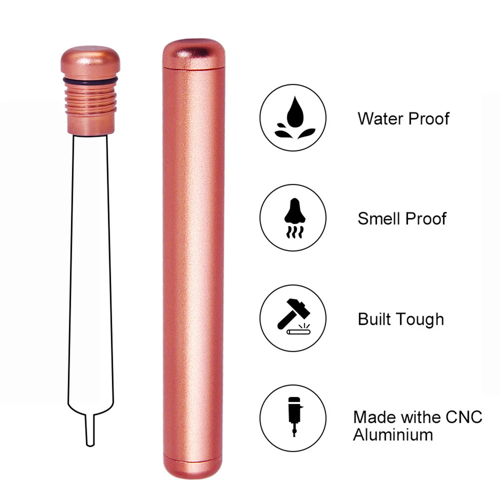 Metal Airtight Storage Tube Waterproof Airtight Metal Case Gift for Friends Family Members