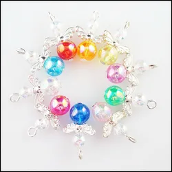Fashion 20Pcs Mixed Dazzling Ball Beads Angel Acrylic Plastic Charms Pendants 14x21mm HCJBAB
