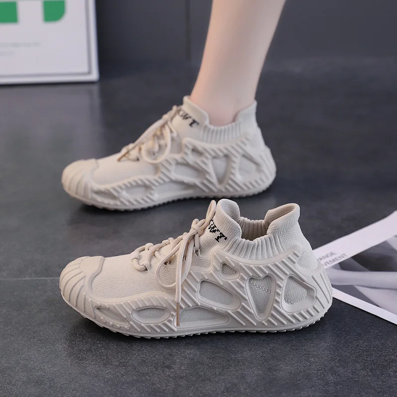 Flying Woven Shoes Women’s 2023Spring and Autumn Fitness Breathable Explosions Octopus Volcano Sports ShoesSneaker Luxury Shoes