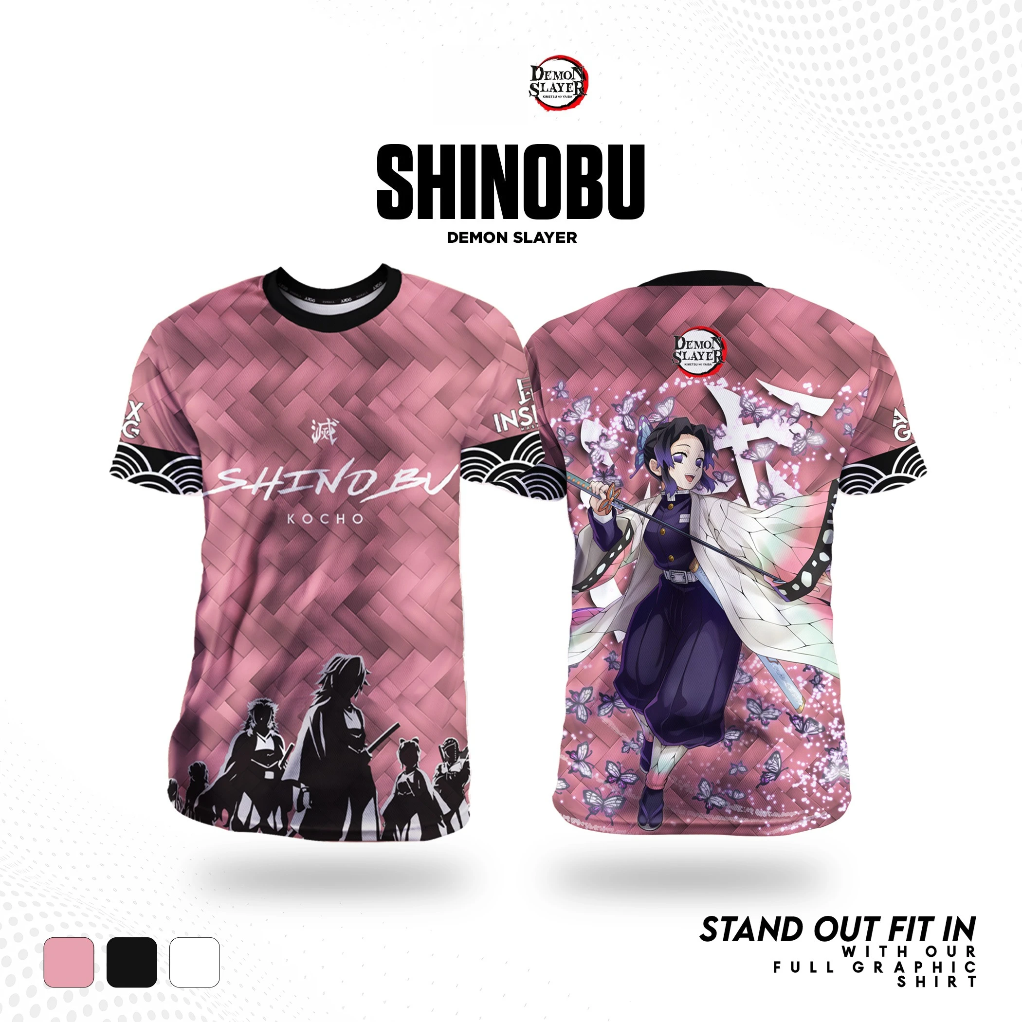 Demon Slayer Shinobu Kocho Anime Herren/Damen T-Shirts 2026 Neue Sommermode Lässiges Rundhals-Oberteil Kurzarm-T-Shirt Herren Kinder Y2k