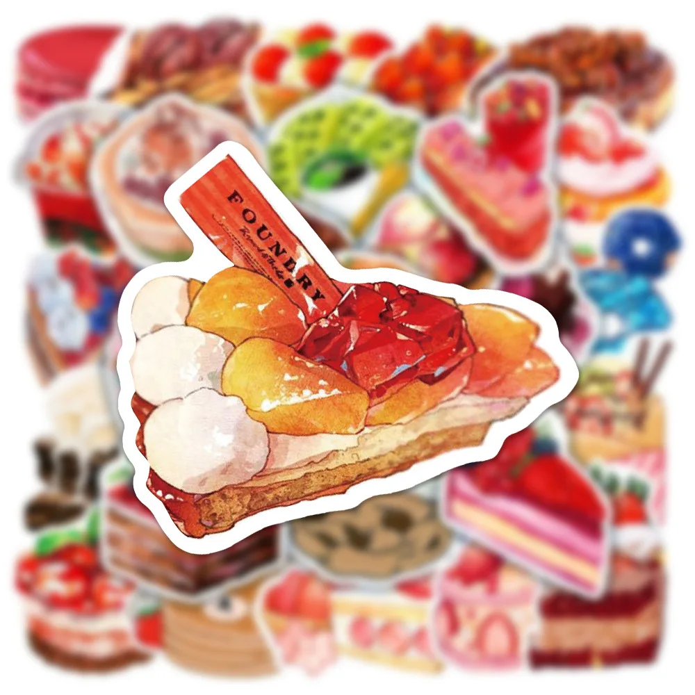 10/30/50PCS Cute Strawberry Dessert Cake Stickers INS Decoration Suitcase Scrapbooking Phone Laptop Stationery Kid Toy Sticker