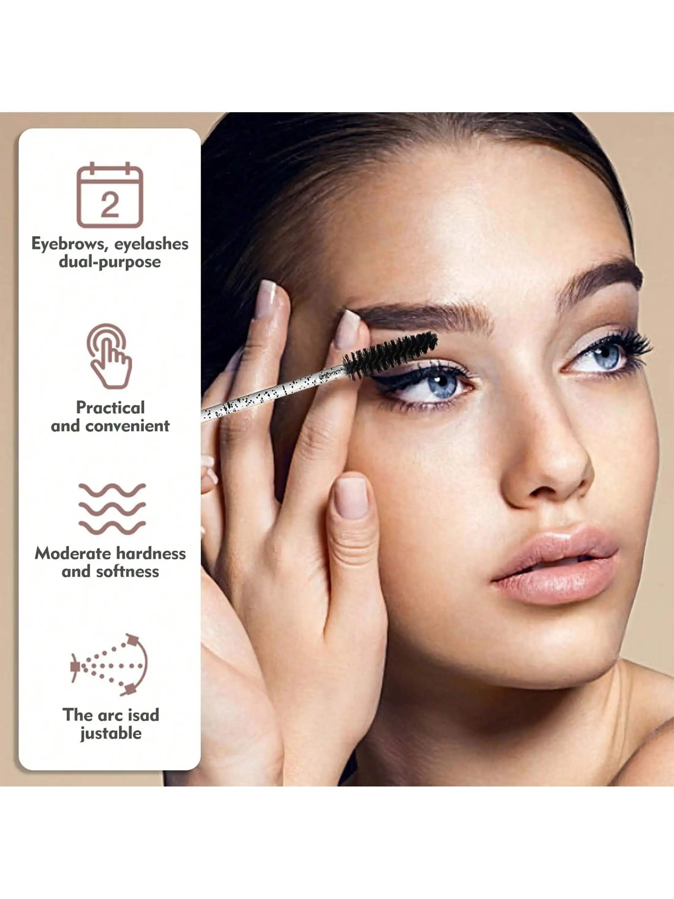 50 carretes de pestañas flexibles desechables: varitas de rímel negras de cristal con contenedor, para extensiones de pestañas/aceite de costa