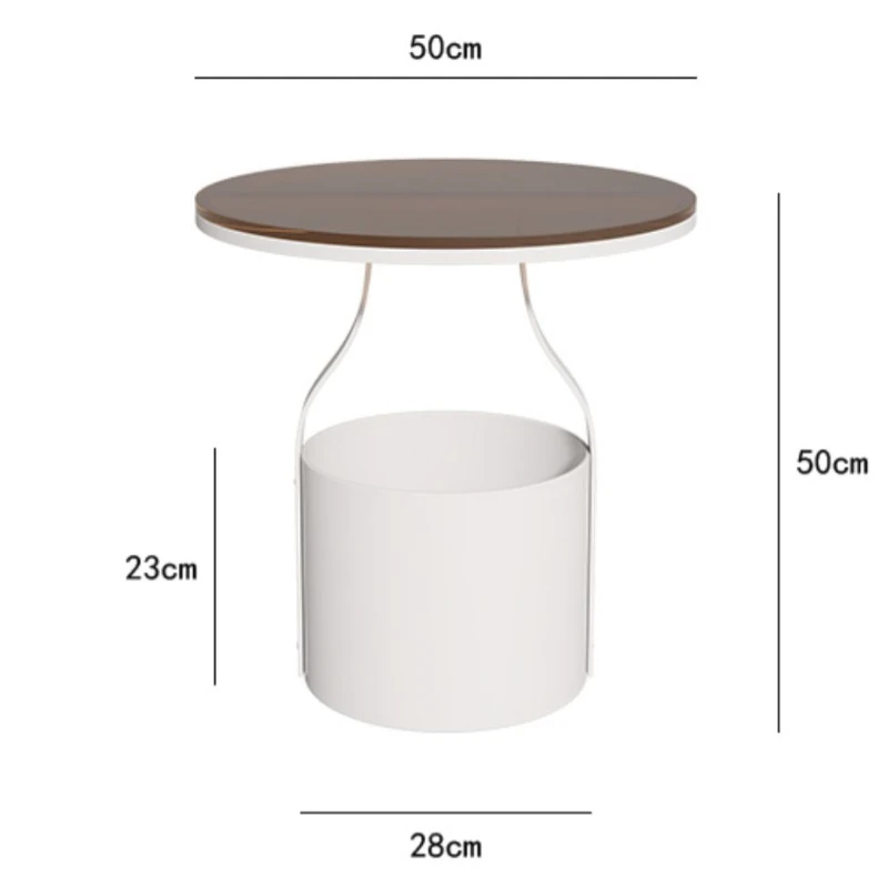 Modern Coffee Tables Round Storage Glass Table Living Room Mobile Nightstands Tabletop Multifunction Portable Home Furniture