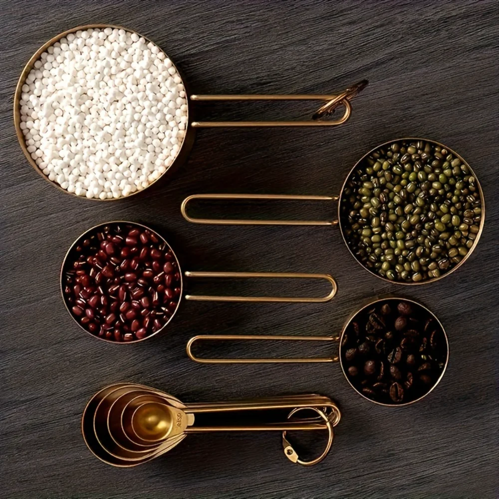 

9pcs/set, Measuring Cups And Measuring Spoons Set, Multifunctional Stainless Steel Measuring Spoon, Measuring Cup, Graduated Mea