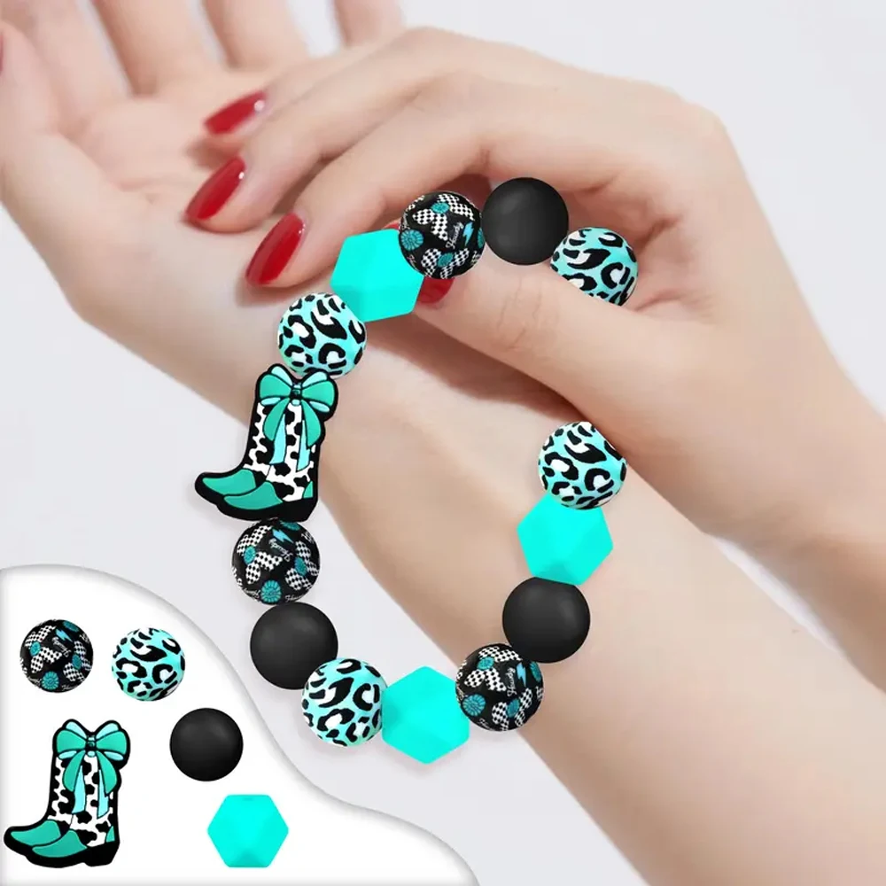 6/25PCS Boot Shaped Silicone Bead Set, Perfect for DIY Handmade Crafts Such as Keychains, Necklaces, Bracelets, Etc