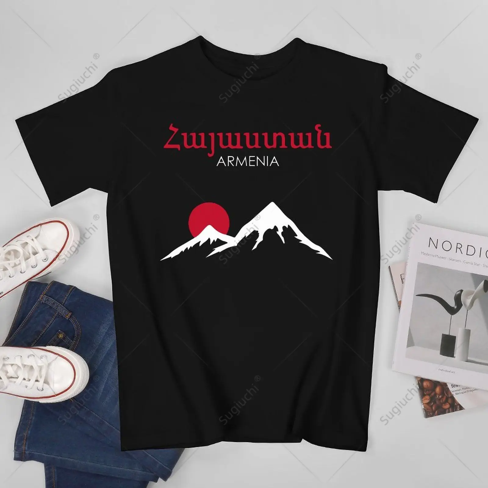 Unisex Men Hayastan Armenian Mount Ararat Yerevan Skyline Armenia Tshirt Tees T Shirts Women Boys 100% Cotton T-Shirt
