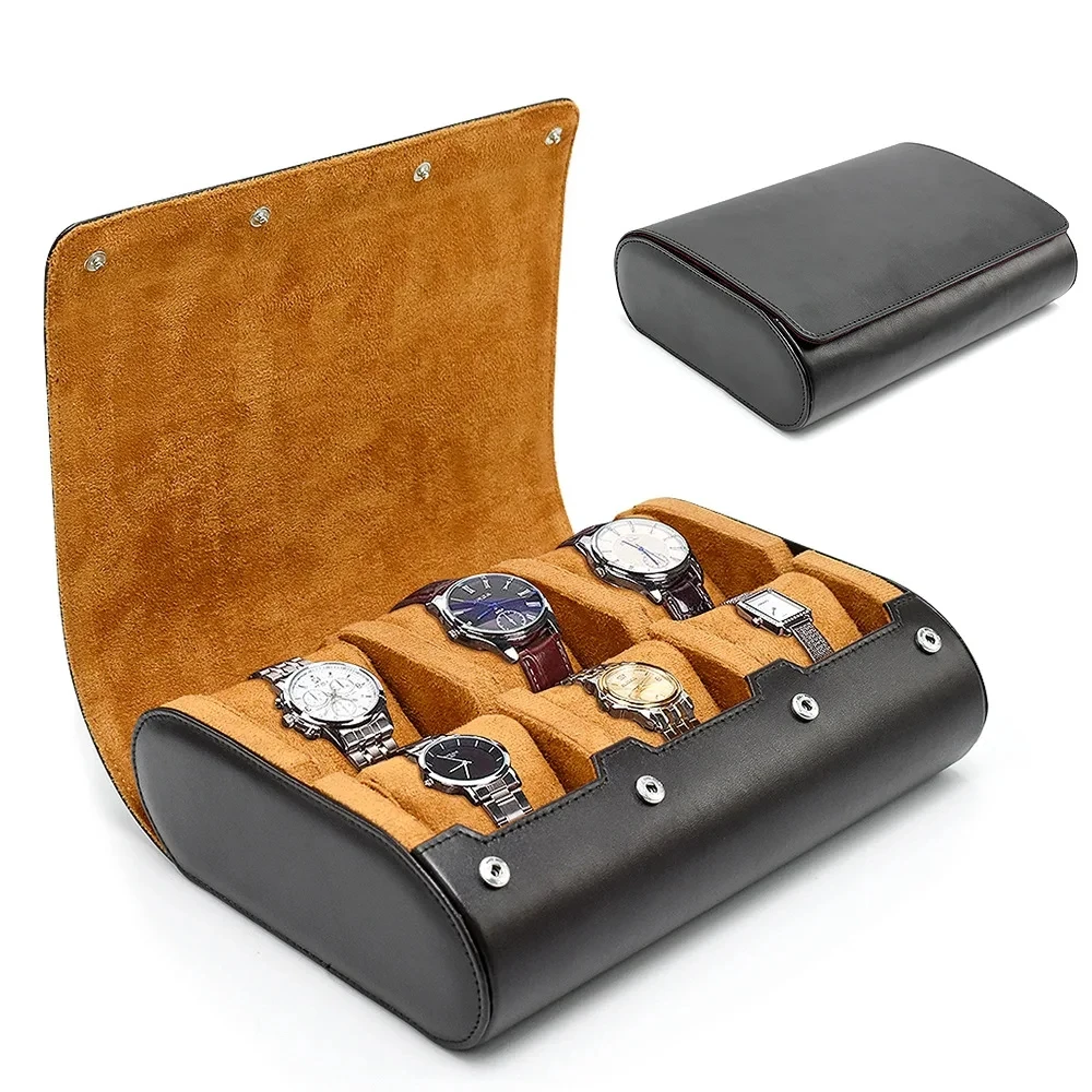 6 Slots Watch Travel Case - for Men - for Women -Watch Roll Travel Case Organizer Display - Watch Case - Watch Box Organizer